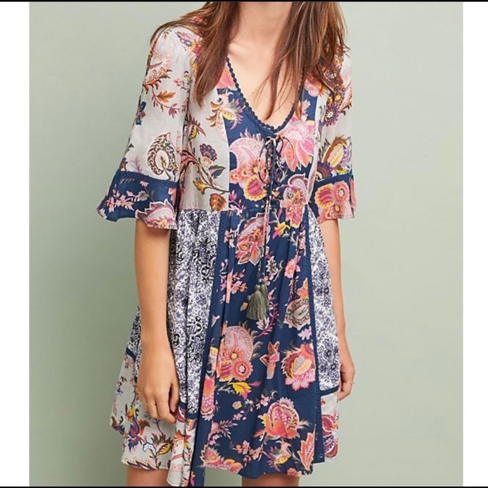 COPY - Anthropologie Lilka Pattern Trapeze Dress